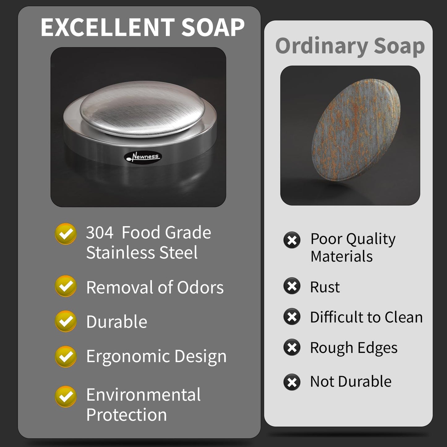 🧼Stainless Steel Soap,Remover Rub Away Fish Garlic Onion Smell from Hand