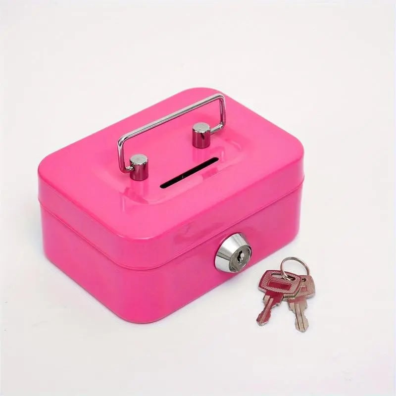 🔥HOT-Mini Money Saving Metal Keylock Storage Box with Keys