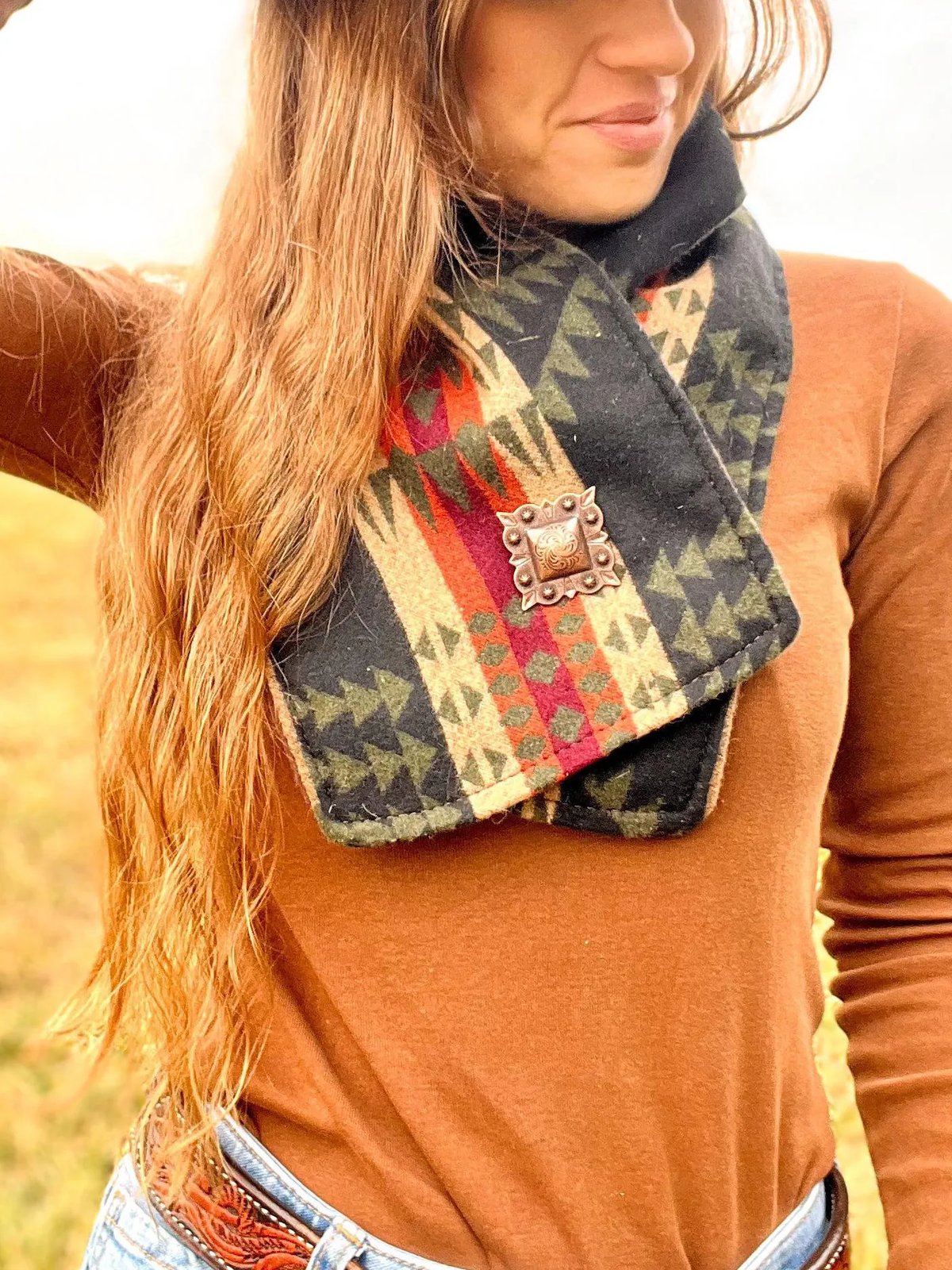 WESTERN COWBOY GREEN WARM NECK HOOD