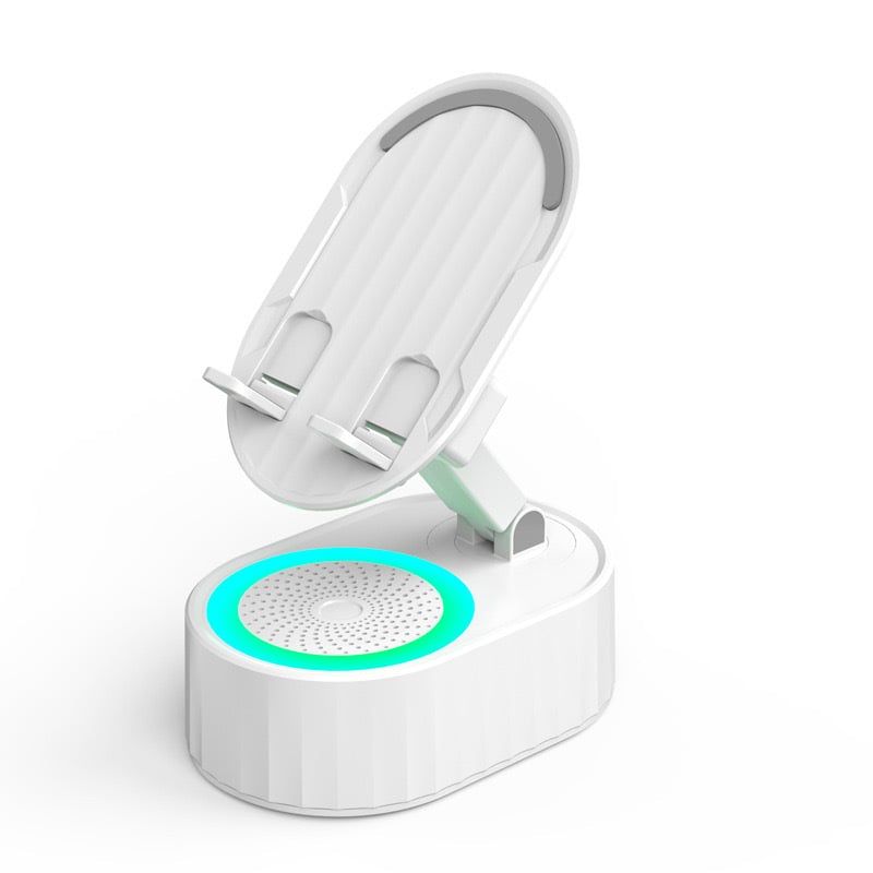 🎄2025 Christmas Sale🏆5-in-1 Wireless Charging Stand Speaker (With Inductive Speaker/Mobile Power Supply/Ambient Lights)