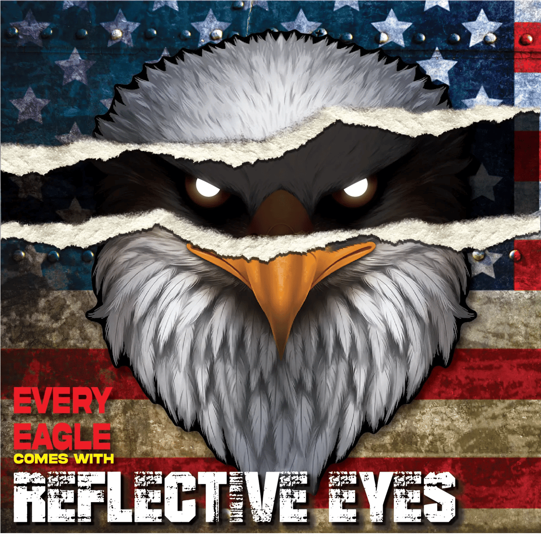 🔥Last Day 50% OFF - 🦅Reflective Eagle Eyes USA Flag Decal – Waterproof Patriotic Vinyl Sticker for Trucks, Cars & Gear
