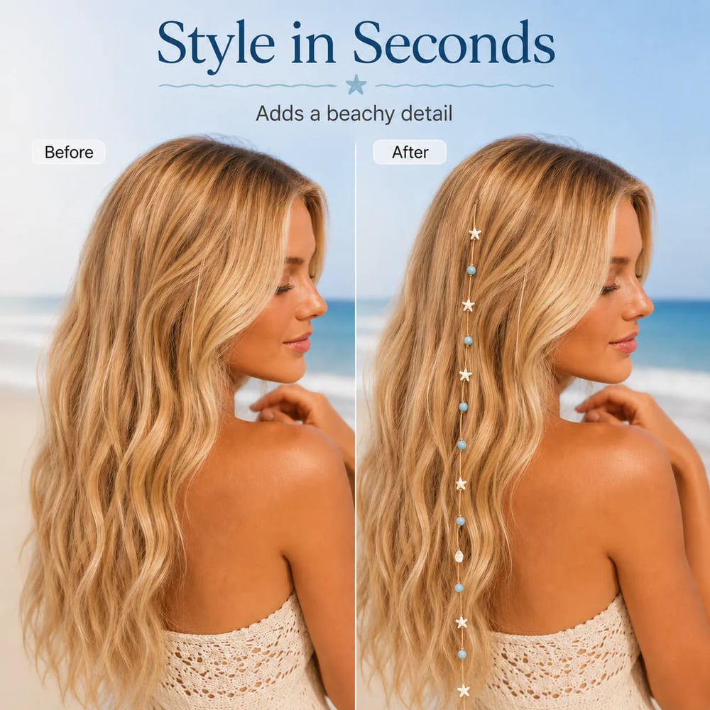 🏆BUY 1 FREE 1🌊⭐Beachy Mermaid Hair Accent