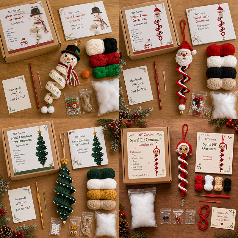 ❄️⛄️Crochet Snowman Spiral Oranment DIY Kit