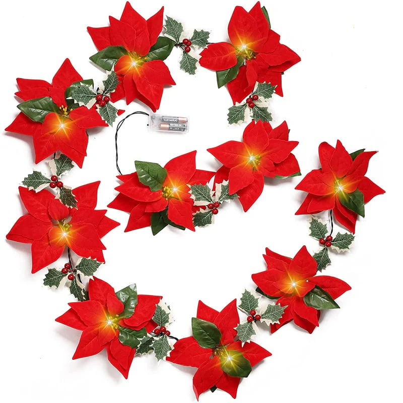 π 50% OFF Christmas Gift Decor β Poinsettia LED Garland String Lights