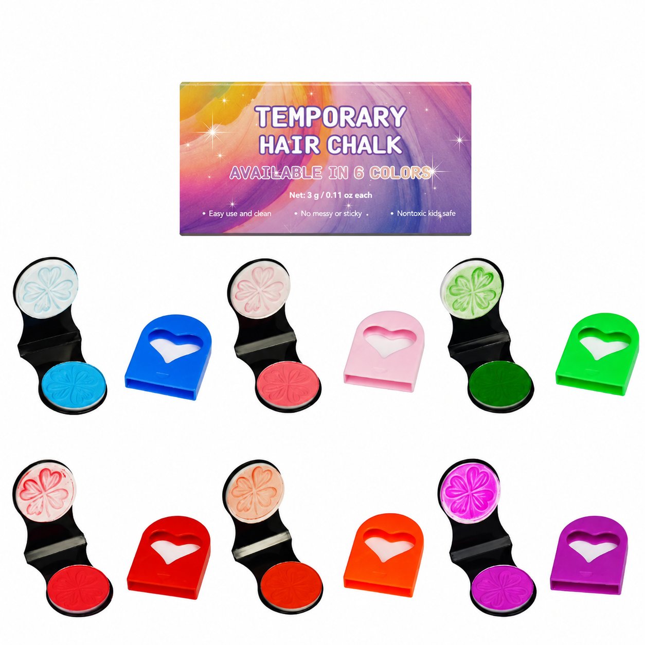 🎉12 Colors Temporary Hair Chalk Set – Washable Instant Hair Dye for Parties, Cosplay & Festivals🌈