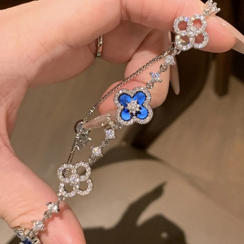 ☘️Crystal Clover Bracelets- Luxury Style 14K Gold Plated -Clover Bracelet Length Adjustable