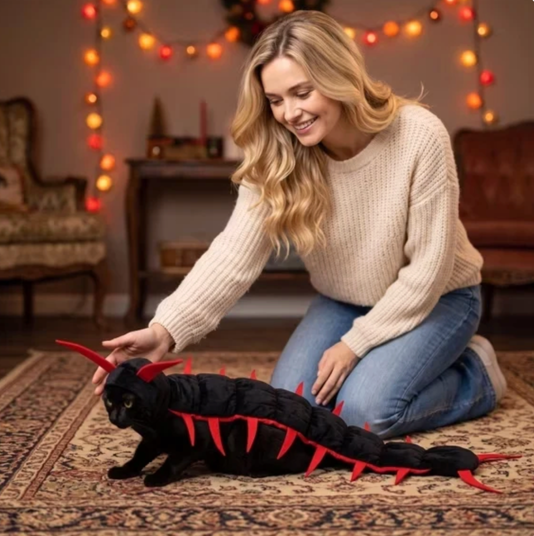 🐱🕷️Halloween Cat Centipede Costume, Funny Pet Role Play Outfit with Adjustable Shoulder Straps