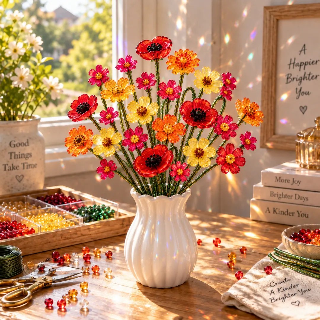 🌺DIY Beaded Wildflower Bouquet Kit – Handmade Crystal Flower Craft Set🎁Buy 2 Get 1 FREE — Add Any 3 Pcs To Cart🎉