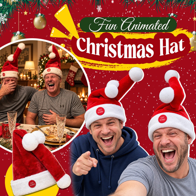 🎅🤣 Dancing Santa Party Hat – Button-Activated Moving Christmas Fun🎁