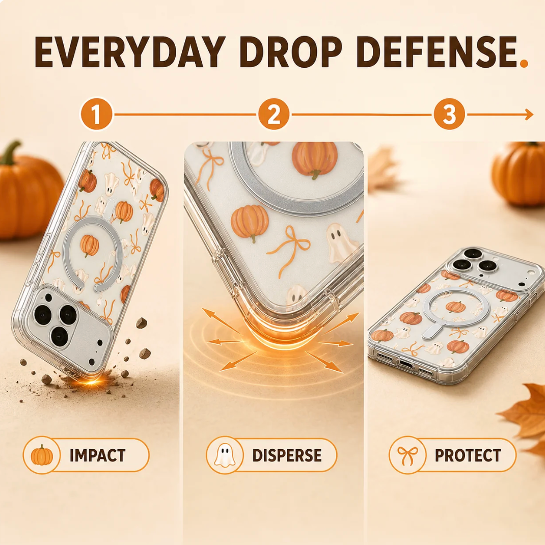 🎃Halloween Decorations🎃Ghost Pumpkin Orange Bow Watercolor Phone Case for iPhone 17-11 Pro Max