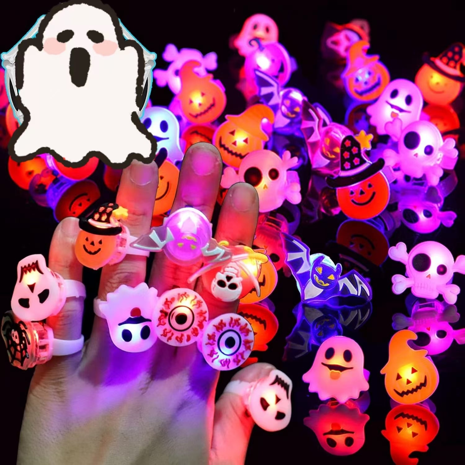 🎁Last Day Special 49% OFF-👻Halloween Light Up Ring💫