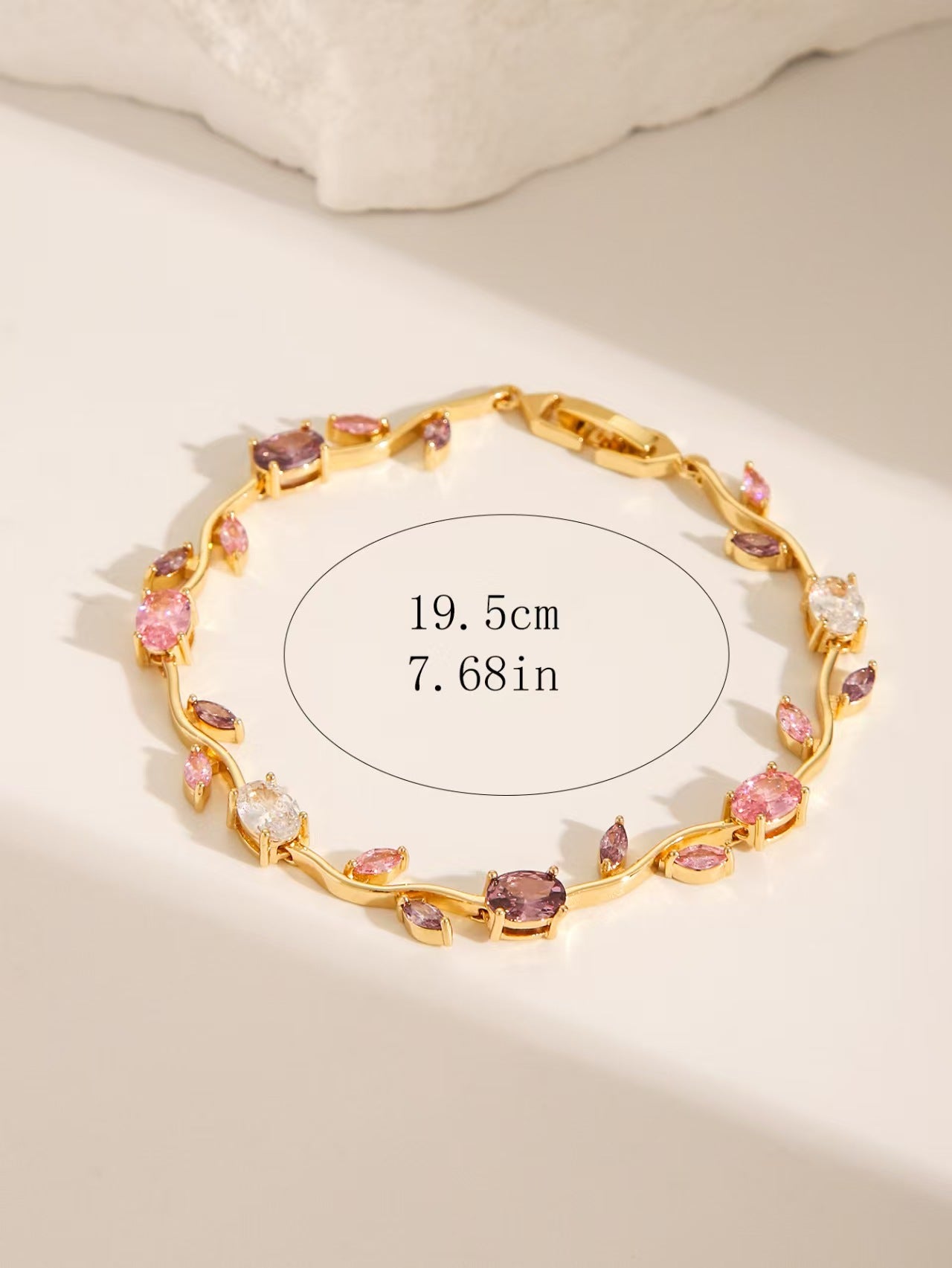Last Day 50%OFF ✨🌷Tulip Vine 18K Gold Crystal Bracelet