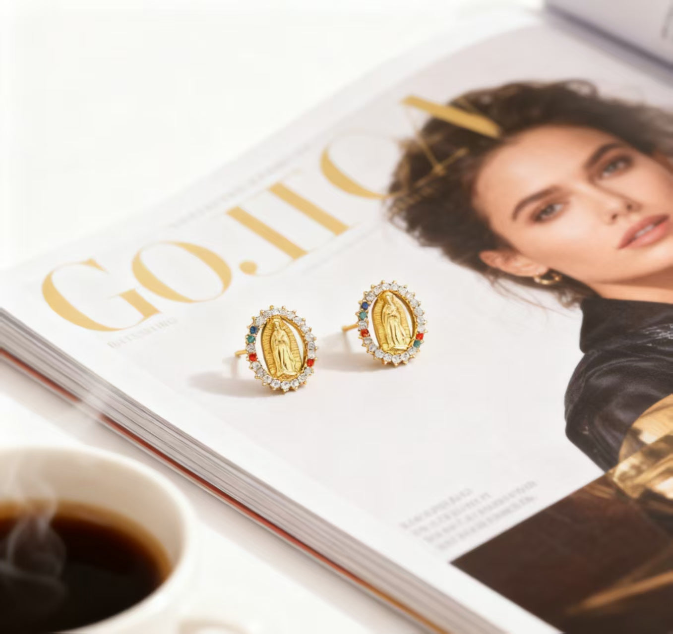 Virgin Mary Stud Earrings-A Graceful Gift of Faith