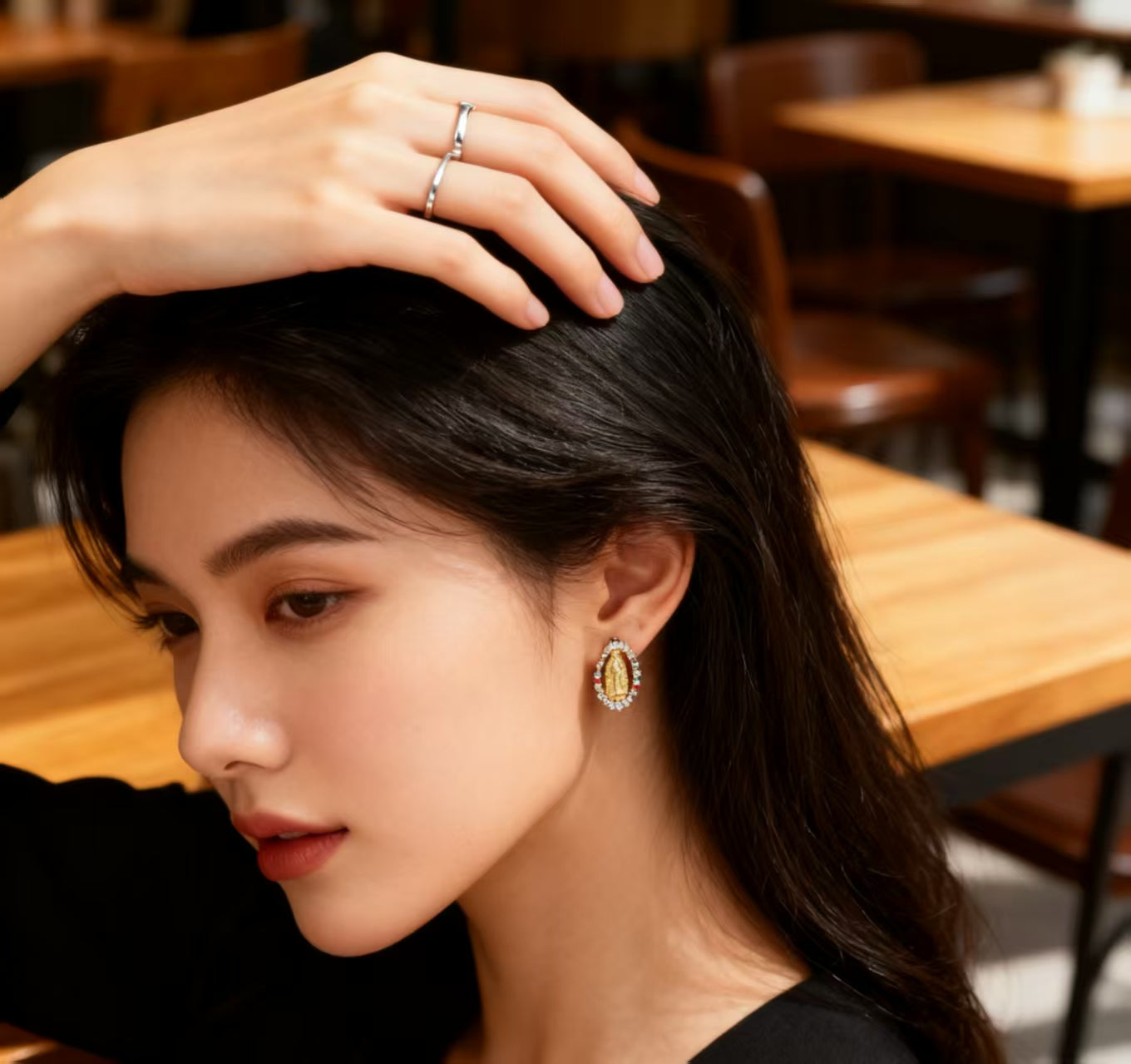 Virgin Mary Stud Earrings-A Graceful Gift of Faith