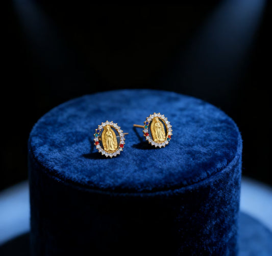 Virgin Mary Stud Earrings-A Graceful Gift of Faith