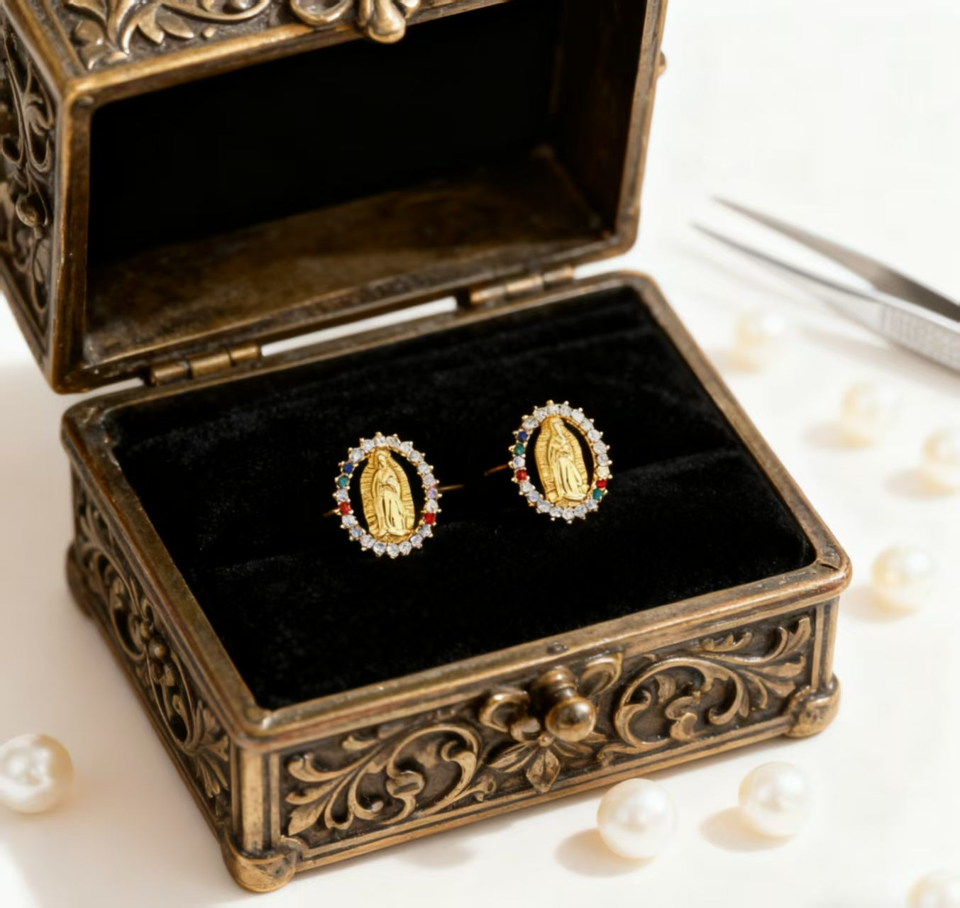 Virgin Mary Stud Earrings-A Graceful Gift of Faith