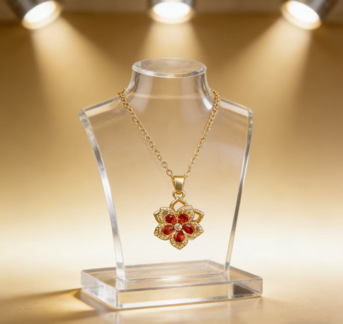 ❤️Love Around the Corner🌺Rotating Bauhinia Zircon Bloom Necklace