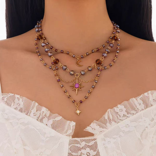 Sun Tassel Crystal Layered Necklace – A Gift That Shines as Bright as She Does