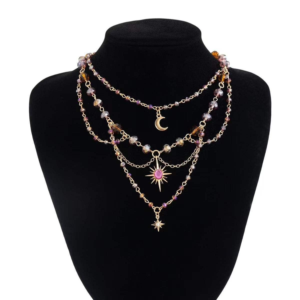 Sun Tassel Crystal Layered Necklace – A Gift That Shines as Bright as She Does