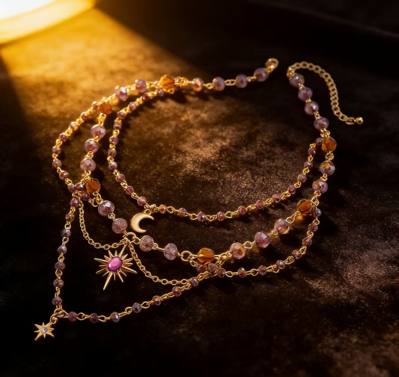 Sun Tassel Crystal Layered Necklace – A Gift That Shines as Bright as She Does