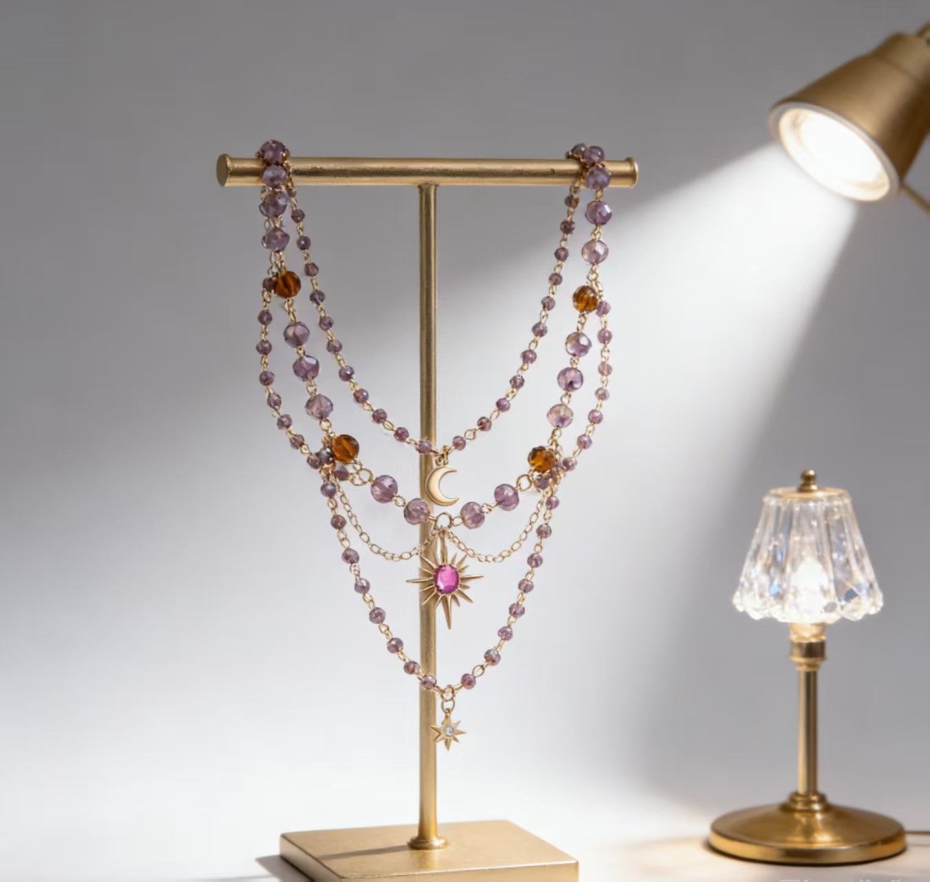 Sun Tassel Crystal Layered Necklace – A Gift That Shines as Bright as She Does