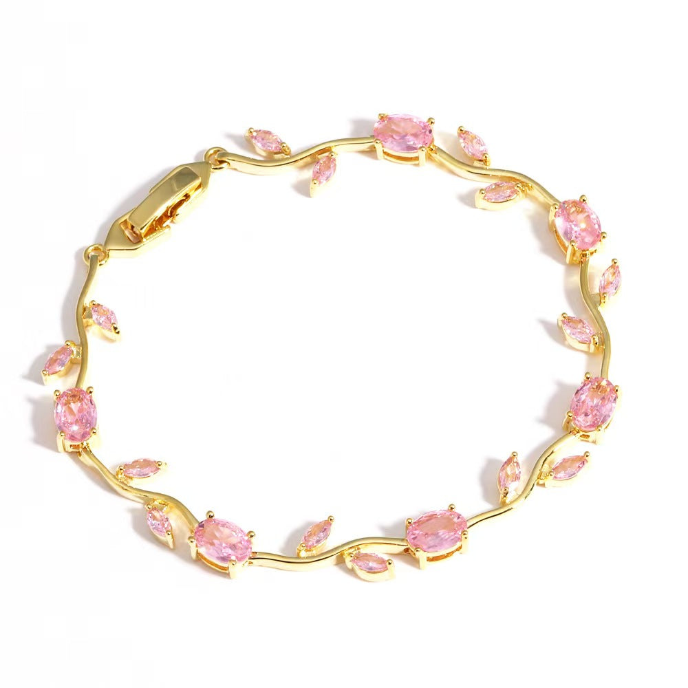 Last Day 50%OFF ✨🌷Tulip Vine  Gold Crystal Bracelet