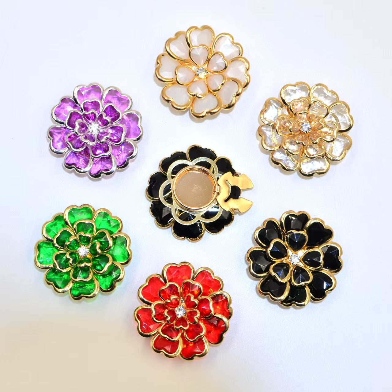 Antique Bronze Enamel Flower Button Set🌺Subtle Detail for Shirts & Suits