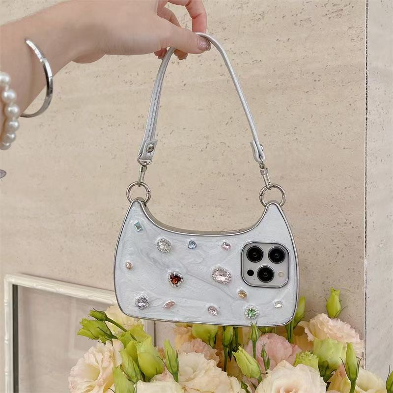 💃Last 50%Off👛Underarm-style rhinestone phone case, sweet and edgy style
