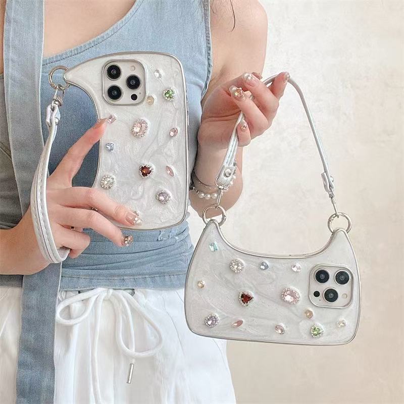 💃Last 50%Off👛Underarm-style rhinestone phone case, sweet and edgy style
