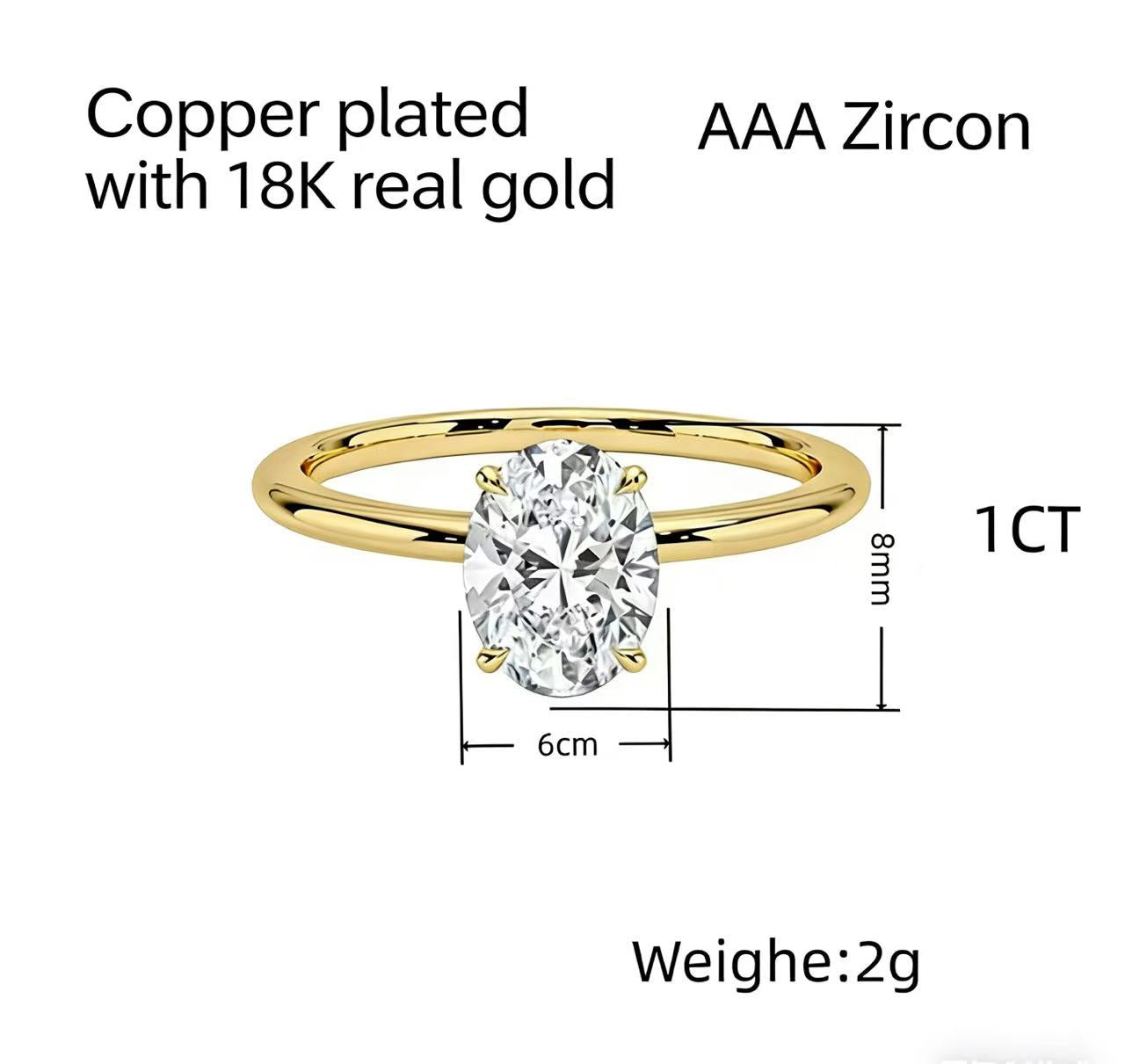 🔥Last Day 49% OFF-💍Oval “pigeon's egg” ring, 3 carats，with synthetic gemstones