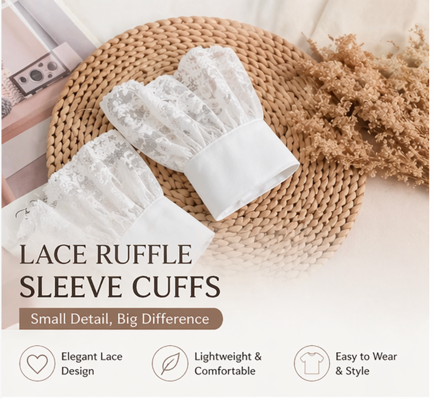 🔥2026New Arrivals-Last 49% OFF👩Lace Ruffle Sleeve Cuffs