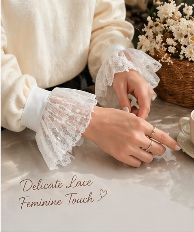 🔥2026New Arrivals-Last 49% OFF👩Lace Ruffle Sleeve Cuffs