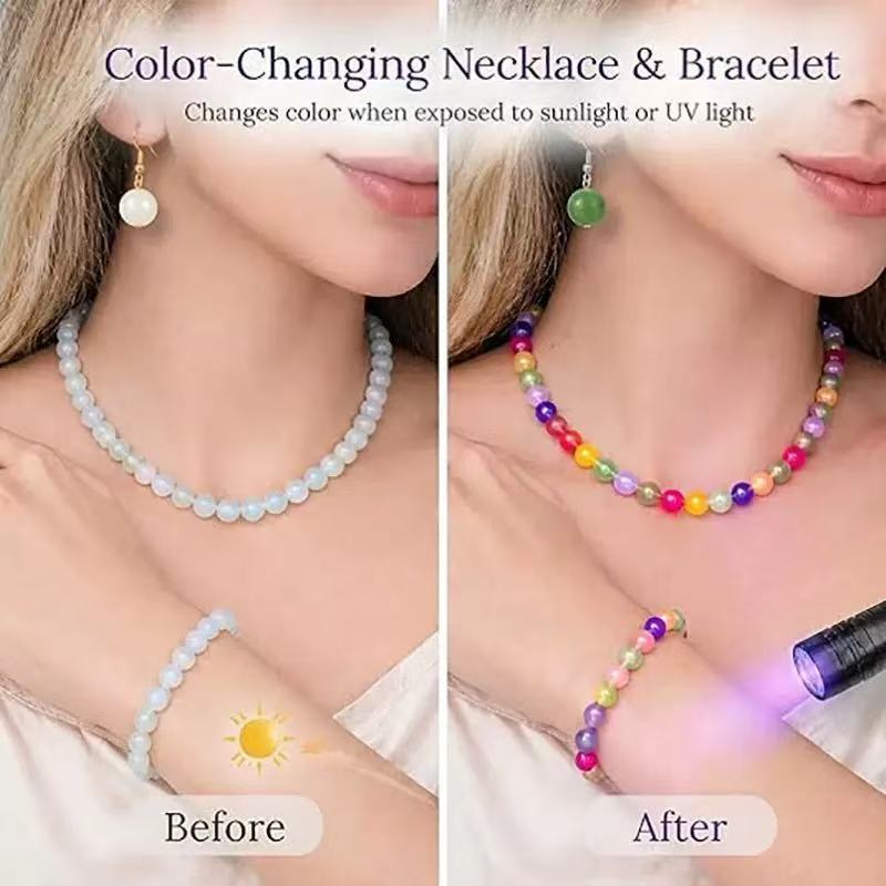 🌈UV Color-Changing Necklace That Turns Rainbow in Sunlight