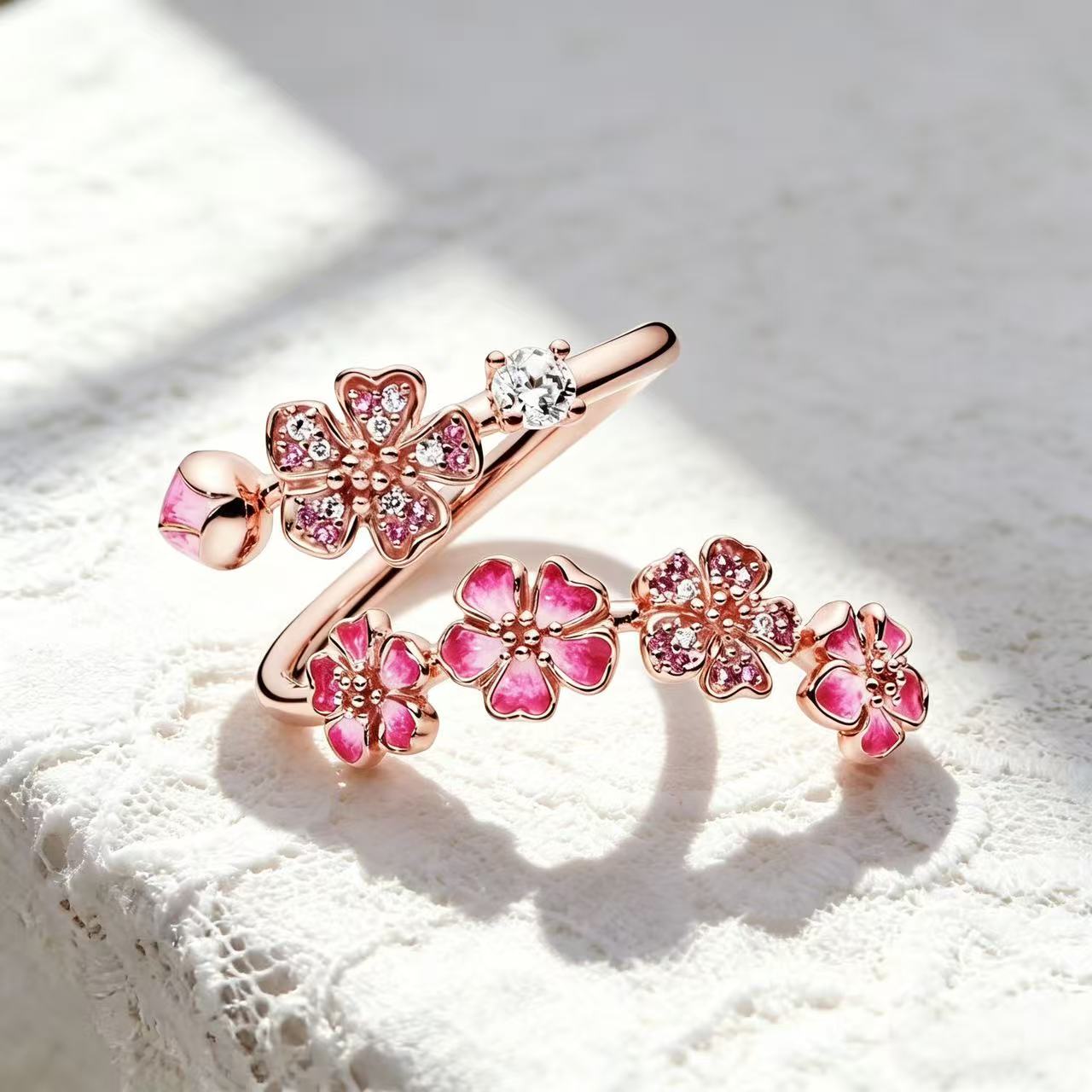 💗Eternal Bloom Cherry Blossom Ring – Bringing Love & Positive Energy