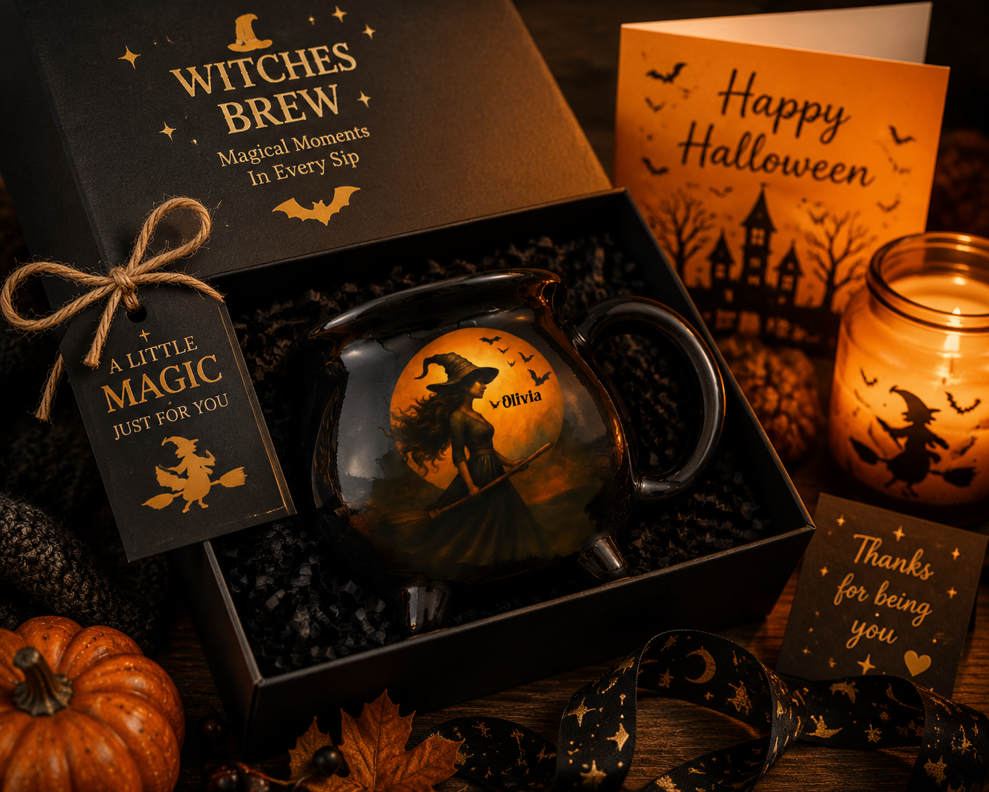Witch Cauldron Coffee Mug - Personalized Halloween Witchy Gifts For Besties, Sisters, BFF, Family, Yourself