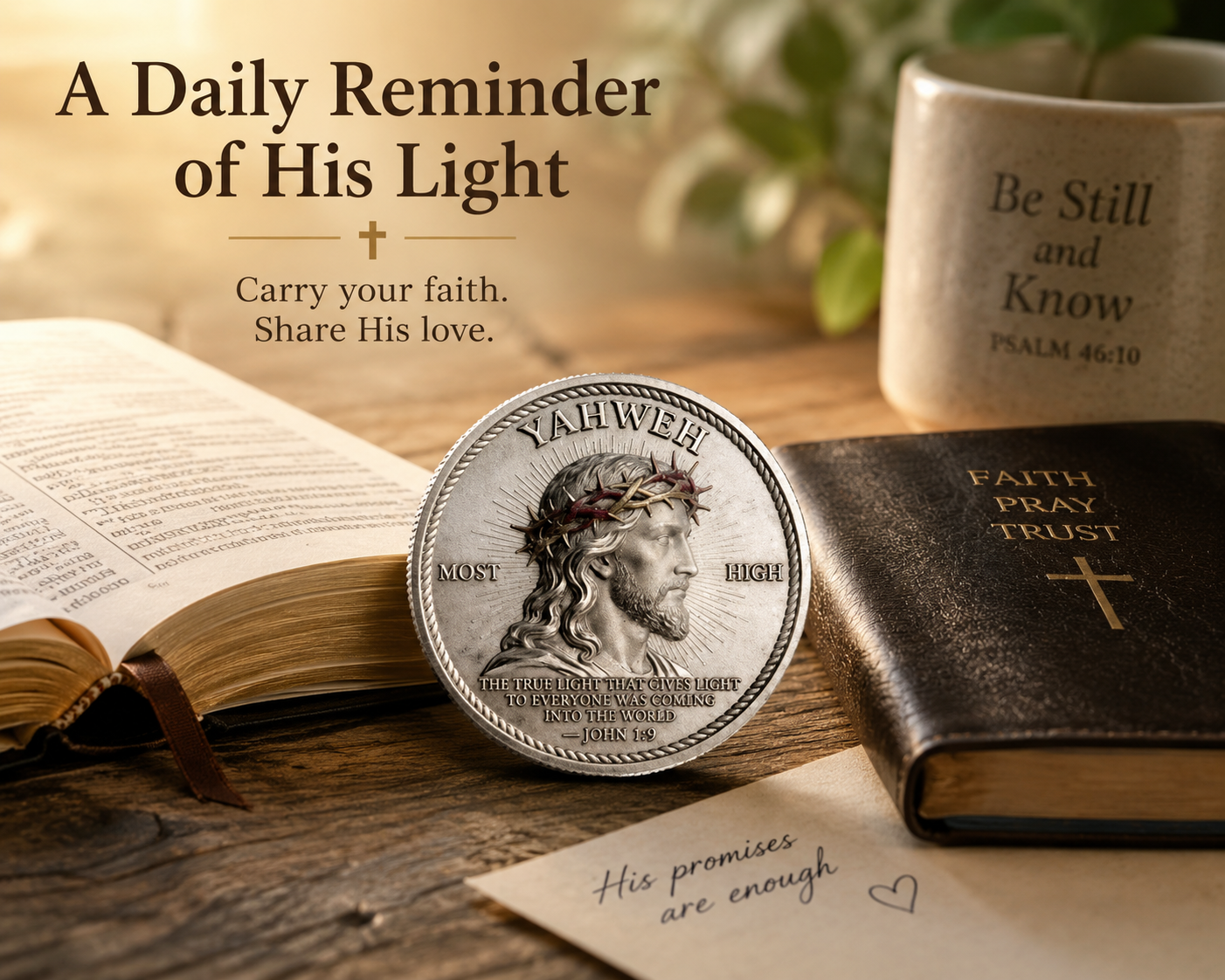 🙏“Yahweh – The Living Light” Faith Commemorative Coin-Carry Your Faith Wherever Life Takes You.