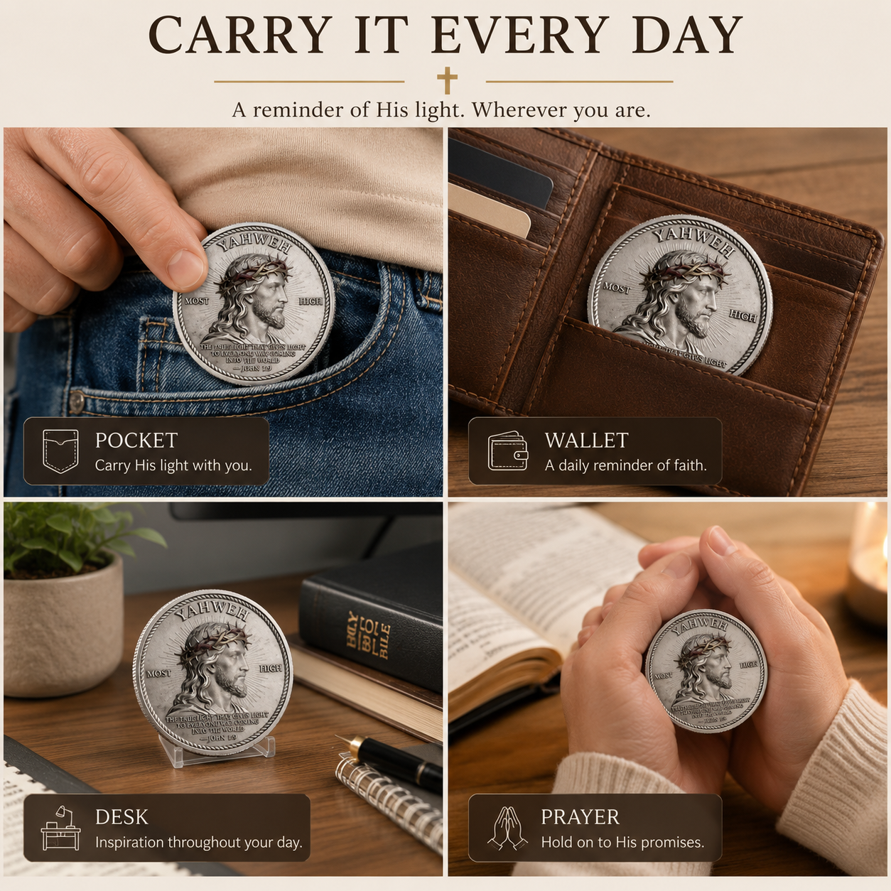 🙏“Yahweh – The Living Light” Faith Commemorative Coin-Carry Your Faith Wherever Life Takes You.