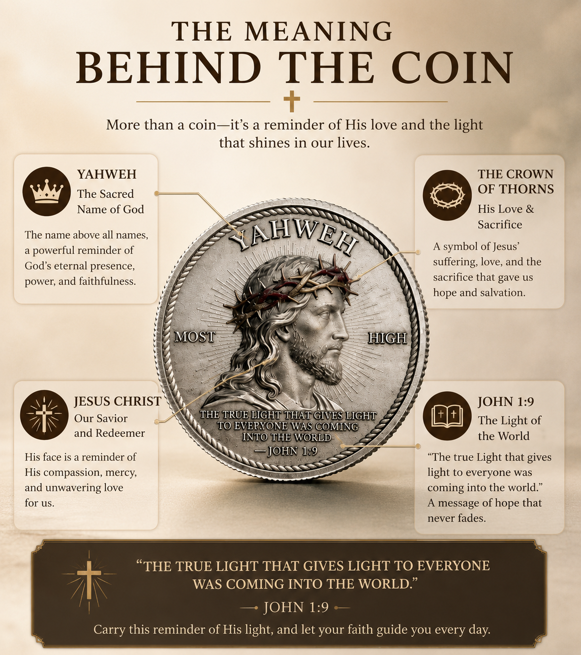 🙏“Yahweh – The Living Light” Faith Commemorative Coin-Carry Your Faith Wherever Life Takes You.