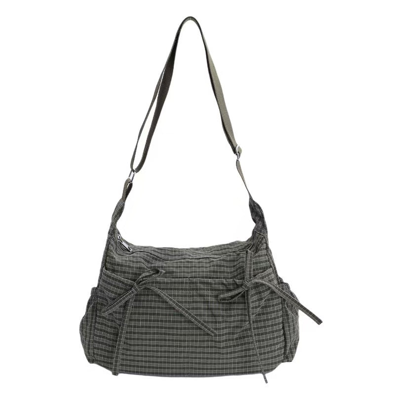 🎀Cute Feminine Double Bow Plaid Purse