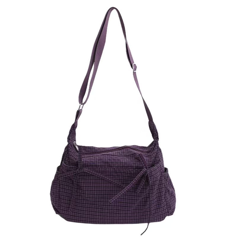 🎀Cute Feminine Double Bow Plaid Purse