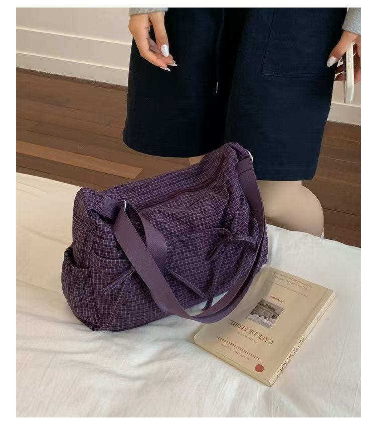 🎀Cute Feminine Double Bow Plaid Purse