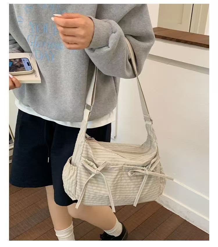 🎀Cute Feminine Double Bow Plaid Purse