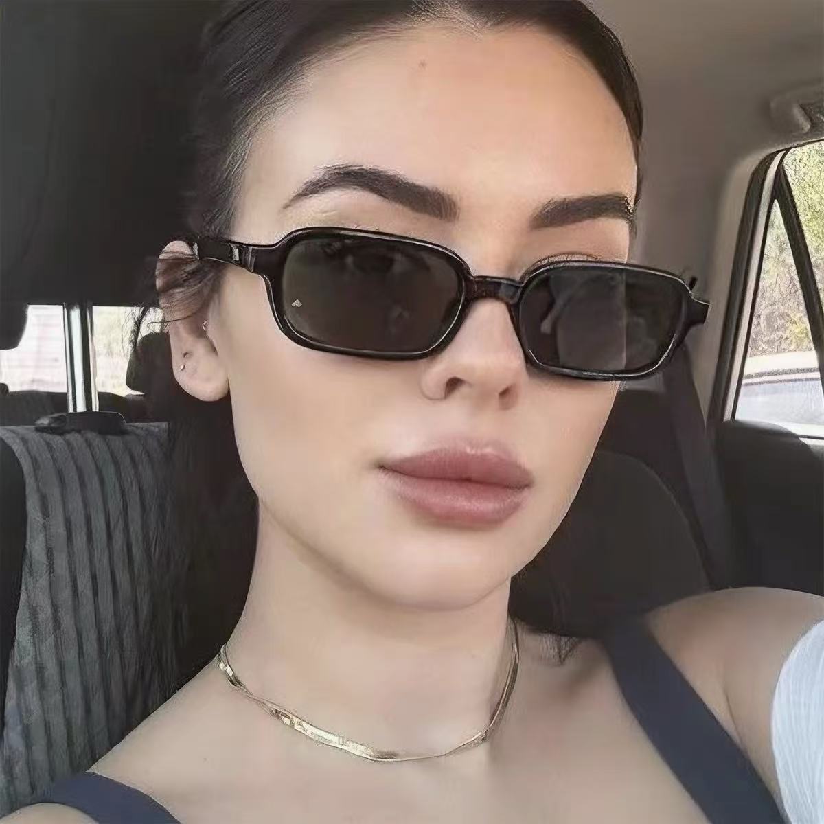 🖤 Slim-Face Rectangle Sunglasses