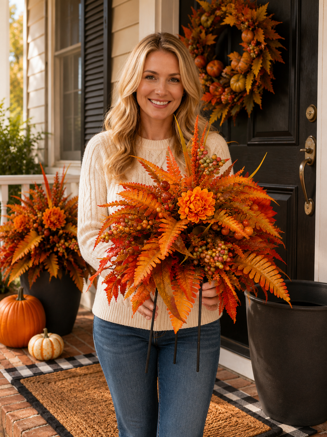 💥Hot Sale 50% Off🍂Autumn Harvest Floral Garden Stake Arrangement