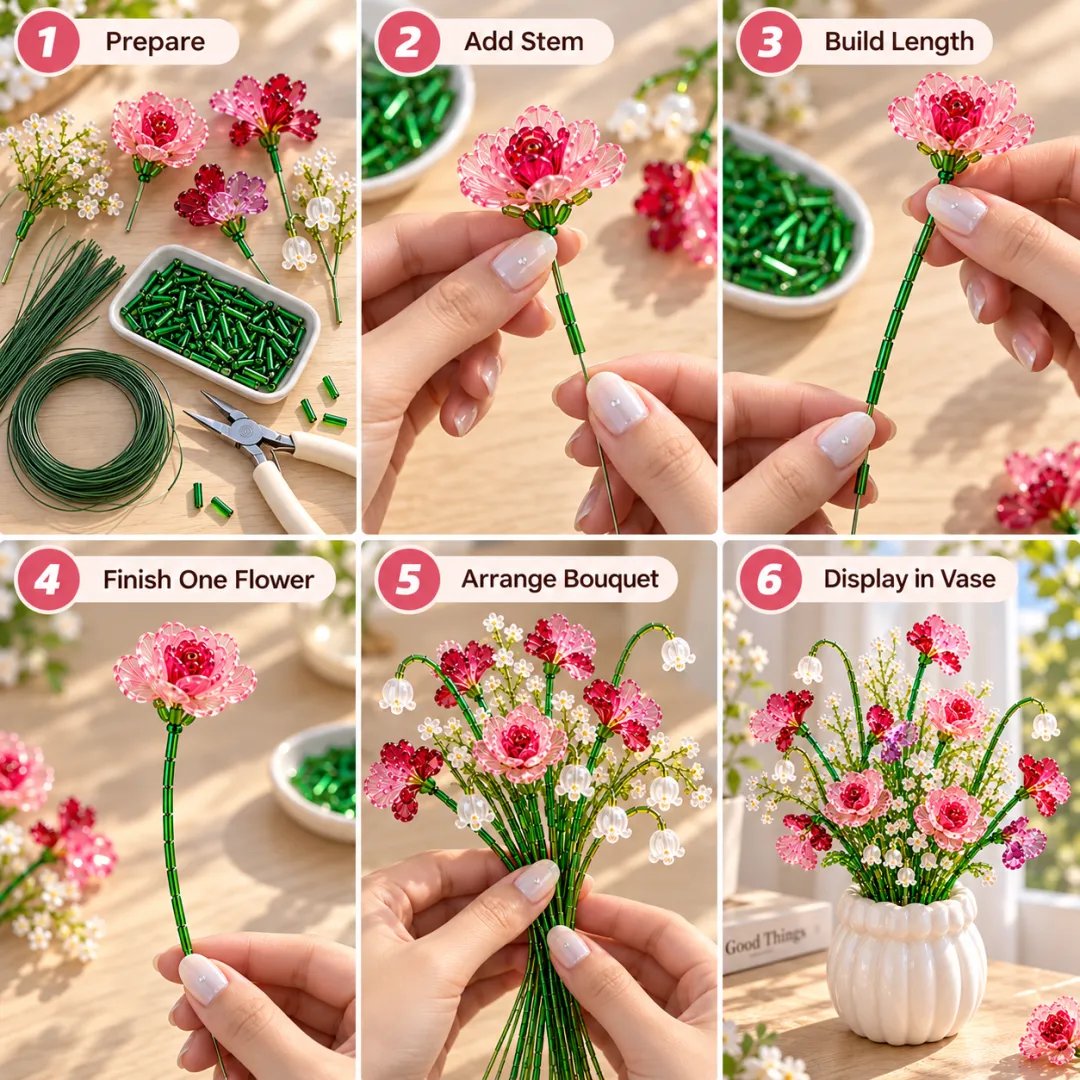 🌺DIY Beaded Wildflower Bouquet Kit – Handmade Crystal Flower Craft Set🎁Buy 2 Get 1 FREE — Add Any 3 Pcs To Cart🎉