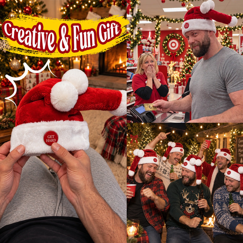 🎅🤣 Dancing Santa Party Hat – Button-Activated Moving Christmas Fun🎁
