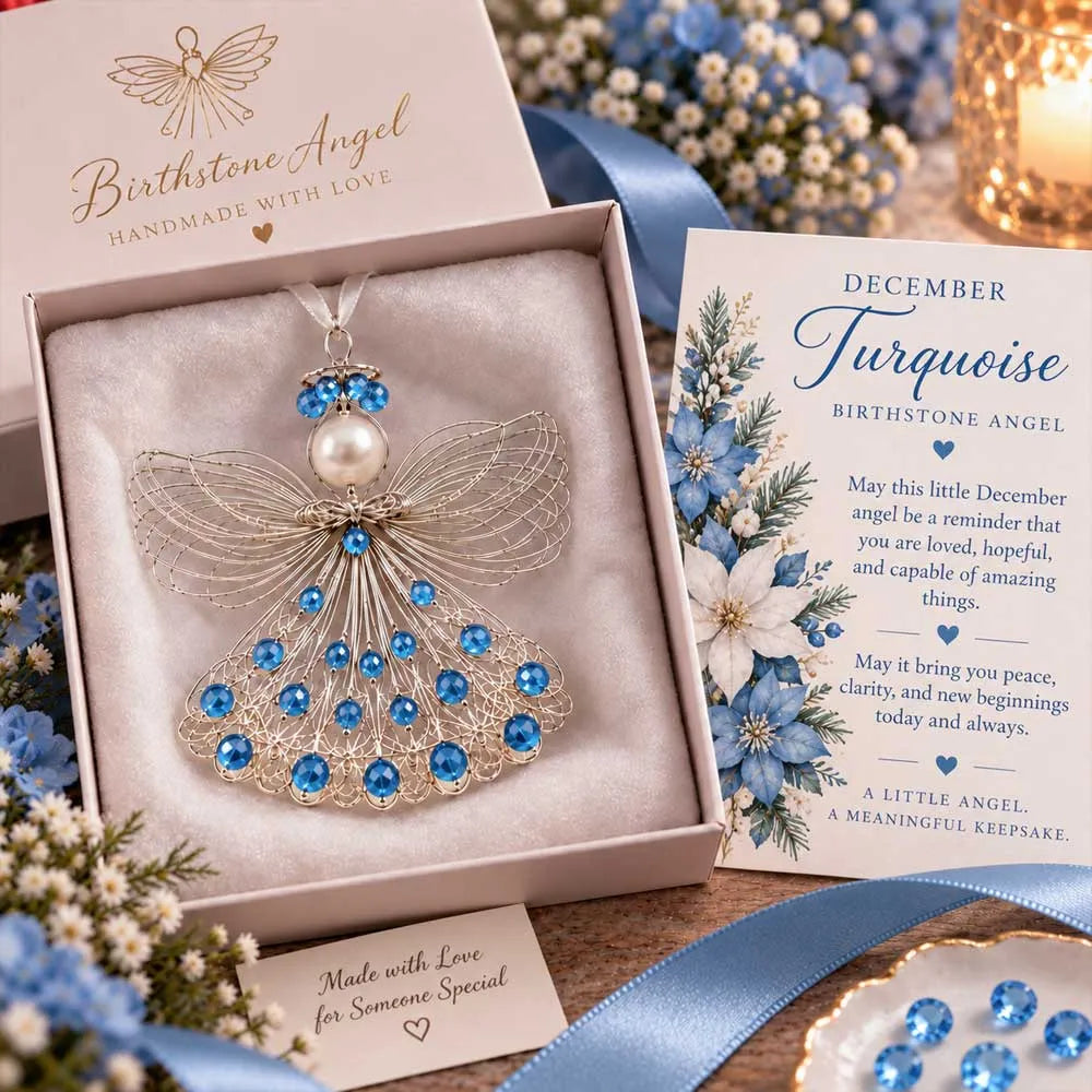 BUY 3 GET 1 FREE– 👼Handmade Birthstone Angel Wire Ornament |12 Meaningful Birthstone Colors with Keepsake Card ✨