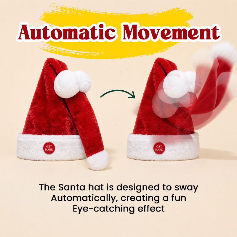 🎅🤣 Dancing Santa Party Hat – Button-Activated Moving Christmas Fun🎁