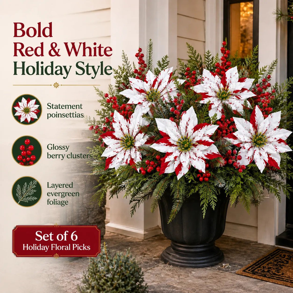 ❀Last Day 50% OFF🔥Christmas Poinsettia Planter Inserts