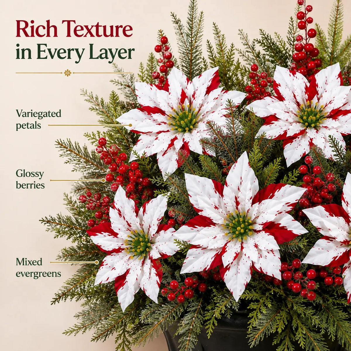 ❀Last Day 50% OFF🔥Christmas Poinsettia Planter Inserts